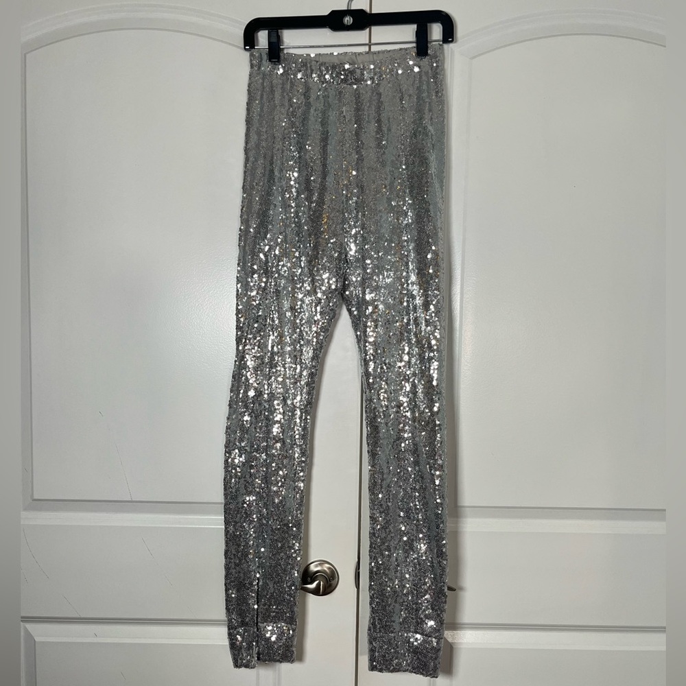 Wayf silver sequins pants size S - Picture 8 of 12
